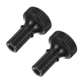 sourcing map 2Pcs Lamp Turn Knob On/Off Lamp Switch Replacement Brass Light Switch Knob Lamp Knob Lamp Switch Extension 19mm Length for Lamp Socket, Black