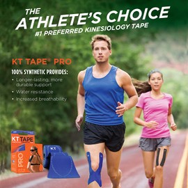 KT Tape Pro Wide Kinesiology Therapeutic Sports Tape, 10 Precut 10 Inch Strips, Double Width Lower Back or Large Muscle Groups, Water Resistant, 1N) Black - Precut/Wide, Small (814179022578)
