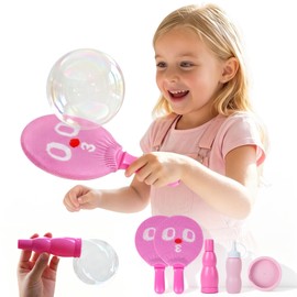Racket Bubbles for Kids, Bubble Ball Racket Interactive Toy for Kids, Outdoor Party, Beach, Summer （Without Electric Bubble Machine）