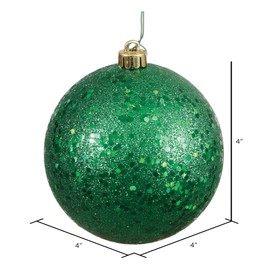 Vickerman 4" Green Sequin Ball Ornament, 6 per Bag