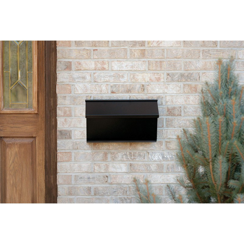 Gibraltar Mailboxes Woodlands Medium Capacity Galvanized Steel Black, Wall-Mount Mailbox,