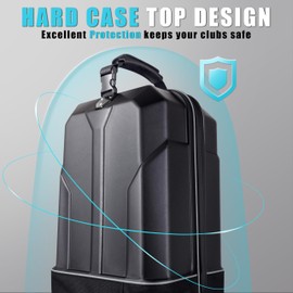 GEAVOUED Golf Travel Bag with Hard Case Top and Wheels ，Premium Oxford Fabric, Golf Travel Bags for Airlines ，Protect Your Club for Safe Transport