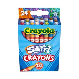 Crayola Swirl Crayons (24ct), Kids Crayons, Multicolor, Rainbow Coloring Supplies, Great for Kids Art Projects, Nontoxic, 3+