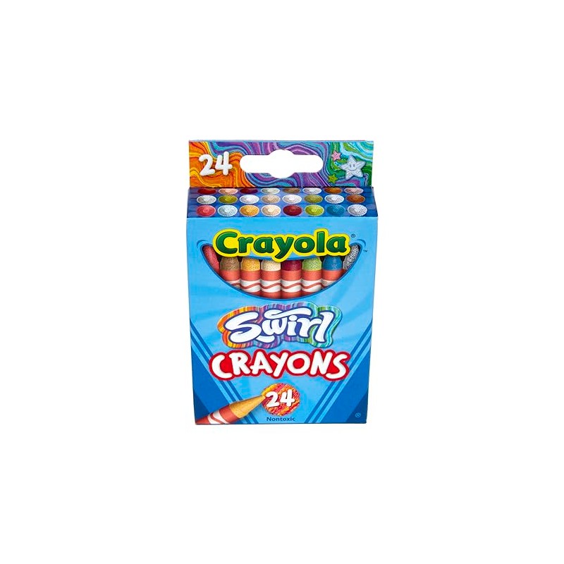 Crayola Swirl Crayons (24ct), Kids Crayons, Multicolor, Rainbow Coloring Supplies,