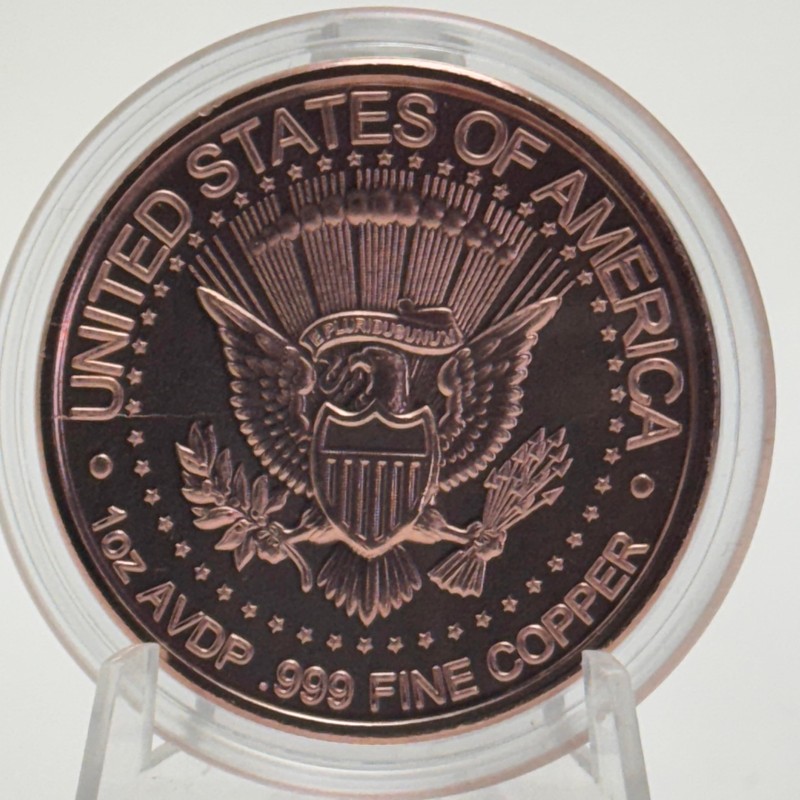 1 Ounce (AVDP) .999 Fine Copper "Kennedy - 1964" in