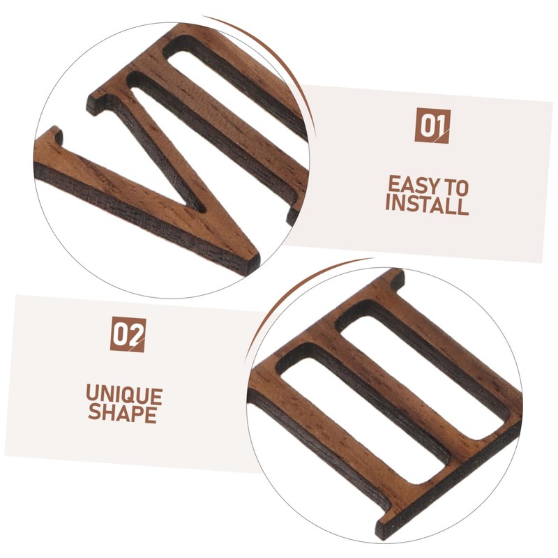 Angoily 1set DIY Roman Numerals Clock Numbers Kit Silent Movement