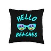 Funny Sunglasses Beach Beaches Vacation Summer Throw Pillow