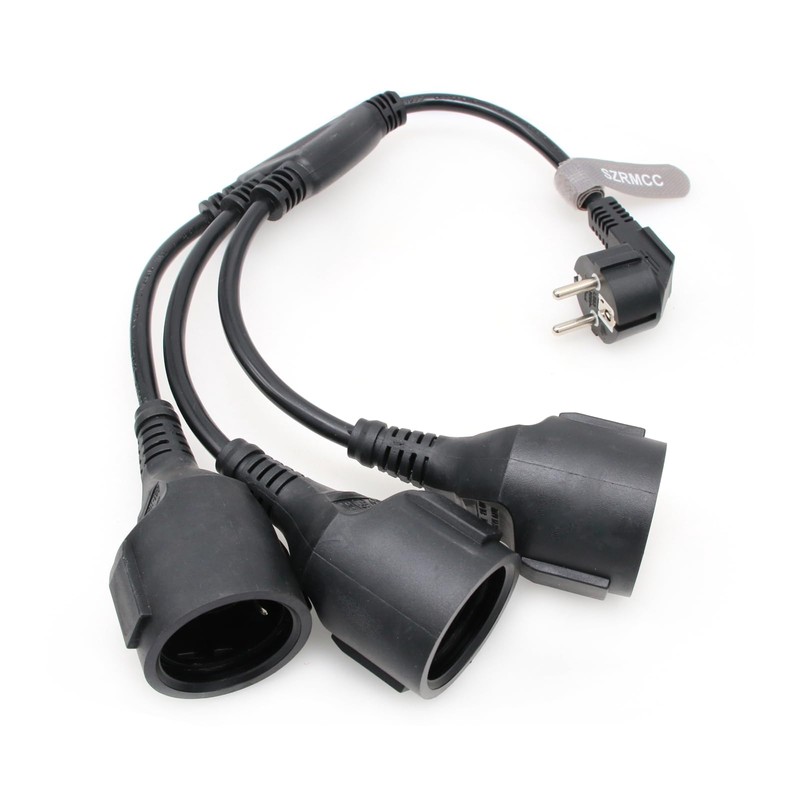 SZRMCC EU Europe Schuko UPS PDU Y Splitter Power Cord