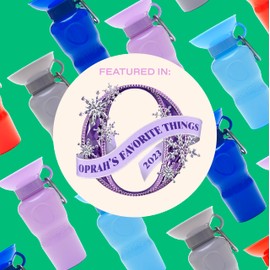 Springer Dog Water Bottle | Portable Travel Water Bottle Dispenser for Dogs | Dog Gift Seen on Oprah's Favorite Things, Shark Tank | Leak-Proof Bottles Fill Bowl with Water | BPA-Free 22oz Sky Blue