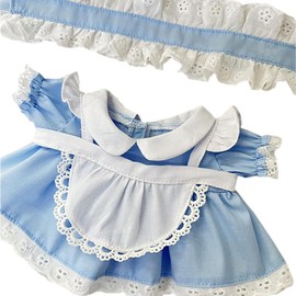 niannyyhouse 8" Plush Doll Clothes Headwear Dress Apron Maid Suit 8" Soft Stuffed Plush Blue