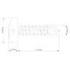 3.5mm x 9.5mm Black Self Drilling Pan Head Screws Steel