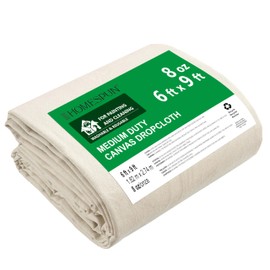 Homespun Canvas Drop Cloth - Versatile Canvas Tarp for Painting, Heavy Duty Floor & Furniture Protection, Painters Drop Cloth - (6x9 Ft)