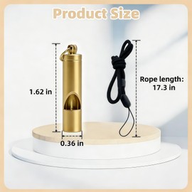 2 Pack Loudest Brass Whistle Premium Emergency Whistle,Fit for Outdoor Camping Survival Whistle On The Key Chain or Hang Around Your Neck