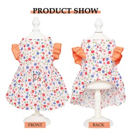 Pet Dog Dress Clothes Puppy Dog Princess Dresses with Bow Hair Clip (Pink M)