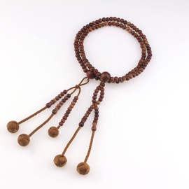 ZONG PEACE Nichiren Buddhism Soka Gakkai SGI Rosary Beads, Traditional Japan Handmade Prayer Beads, Rosewood Juzu Beads, brown, 35cm