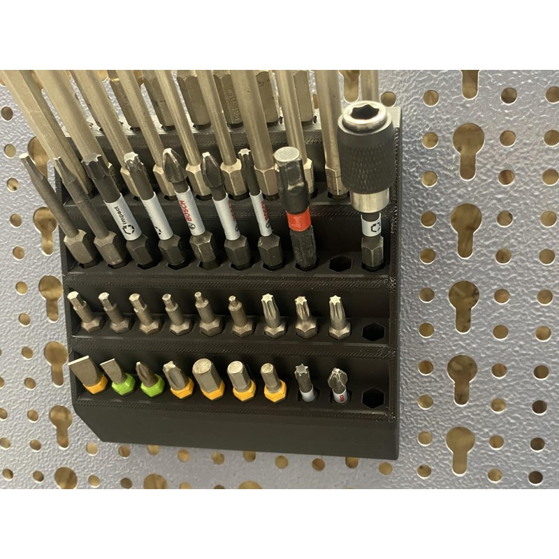 Holder for 50 Bits for Küpper Perforated Wall and Euro
