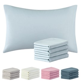 SiinvdaBZX 1800 Thread Count Microfiber Pillowcases King Size Set of 4 - Envelope Closure Pillow Cases - Ultra Soft Easy Care (Baby Blue)