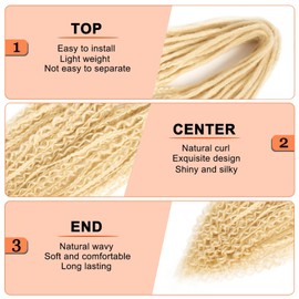 Boho Dreadlock Extensions Synthetic Double Ended with Bohemian Box Braids 24inch 20 Strands Thin 0.6CM Handmade Hippie Viking DE Dreadlock Extensions(Boho Box 20Strands,613)