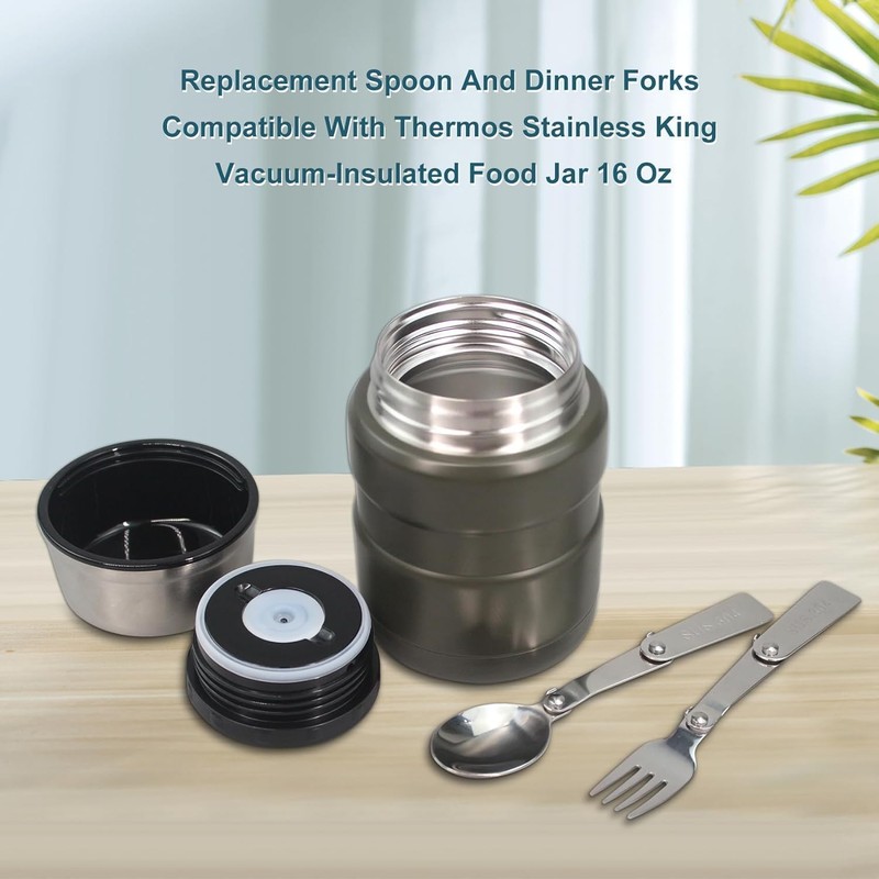 2Pcs Silver Forks Replacement for Food Jar 16 Oz, Multifunctional