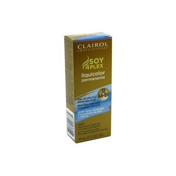 Clairol Professional Soy 4 Plex liquic Braided Permanent AA/BV High Ultra Cool Blonde Violet 59 ml (Color Blue)