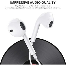 Everdigi Apple Earbuds, [MFi Certified] with Lightning Connector Wired Earphones (Built-in Microphone & Volume Control) Noise Canceling Isolating Headphones for iPhone 14/13/12/11/SE/X/XR/XS/8/7-1Pack