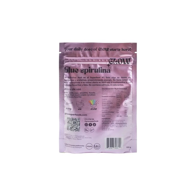 Blue Spirulina 100% Natural Premium Glow Superfoods 100 Gr