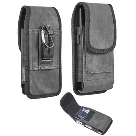 Heavy Duty Belt Clip Holster Pouch,Black Denim Metal Clip Carrying Case for Pixel 7 Pro, Pixel 7, Pixel 6 Pro,Pixel 6 [ Fit w/Protective Cover Case on ]Q