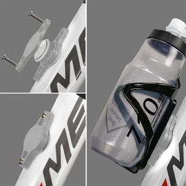 NUOM AirTag Bike Mount, with 65mm Bottle Cage, Aluminum Alloy Protective Case Holder for AirTag, Hidden Under Bottle Cage, with Anti-Theft Safety Screws, for Mountain Bikes
