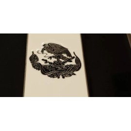 smd Mexico Flag Mexican Emblem Flag Aluminium cast BLACK heavy duty, chrome plated