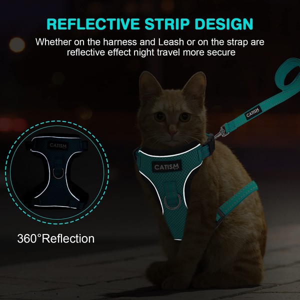 CATISM Cat Harness with Lead Harness with Reflective Stripes Cat