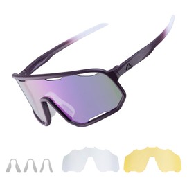 ROCKBROS Photochromic Sunglasses for Men Women,UV400 Protection Cycling Glasses,MTB Cycling Sports Sunglasses,3 Lenses