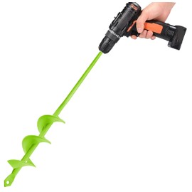 TCBWFY Auger Drill Bit for Planting 1.6x16.5inch Extended Length Garden Auger Spiral Drill Bit for Planting Bulbs Flowers,Post Hole Digger for 3/8”Hex Drill