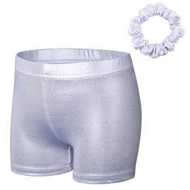 XFGIRLS Tight Shorts, Gymnastics Costumes, Ballet Costumes, Dance Costumes, Matching Plain Tight Shorts, Suitable for Girls Aged 3-14 Years, 319 white