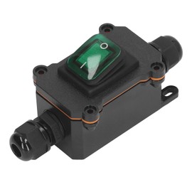 Inline Cord Switch, 4 Pin 2 Position On Off Toggle Switch IP65 Waterproof On Off Outdoor Toggle Switch with Rocker Button for High Power Appliances, Outdoor Equipment (Green)