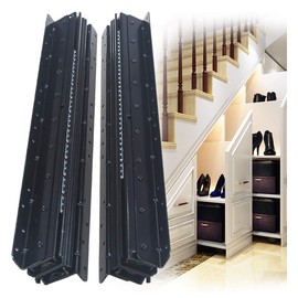 YENUO Undermount Heavy Duty Drawer Slides Full Extension Bottom Mounted 16 24 32 40 Inch Hidden Under Ball Bearing Metal Rails Track Guide Glide Runners 260 Lb 1 Pair (Black, 24 Inch(600mm))