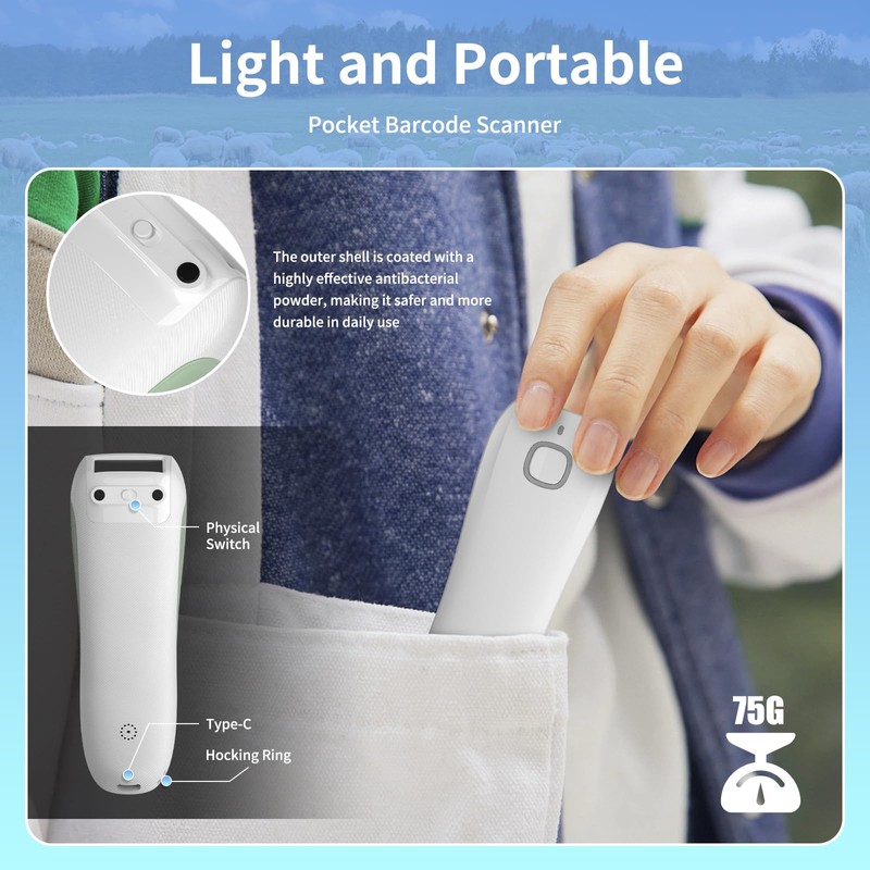 NETUM Bluetooth Pet Microchip Scanner Portable Wireless RFID EMID Microchip