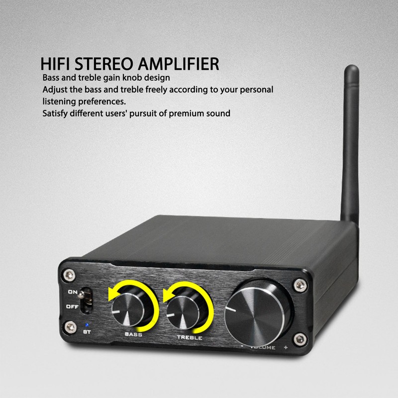 Bluetooth Power Amplifier HiFi Stereo Dual Channel HD Lossless Sound