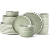 AmorArc Stoneware Dinnerware Sets,Round Reactive Glaze Ceramic Plates and Bowls