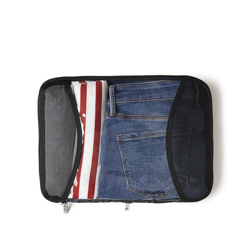 Baggallini 2 Med + 1 Large Compression Cube, Midnight Blossom