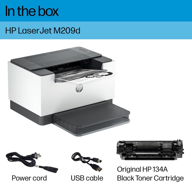 HP LaserJet M209d Laser Printer, Black and White, Automatic Duplex,
