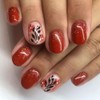 Red Press On Nails Short Square Glitter Fall Fake Nails