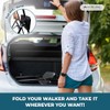 Mobiclinic®, Folding Walker, Adjustable, Ergonomic Grips, Non-Slip Ferrules, with Seat