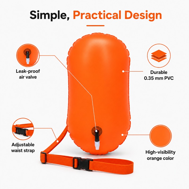 Inflatable Swim Tow Buoy for Open Water – Lightweight PVC