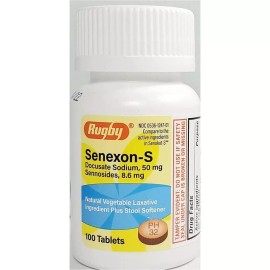 RUGBY SENEXON-S, DOCUSATE SODIUM 50 MG 100 TABLETS