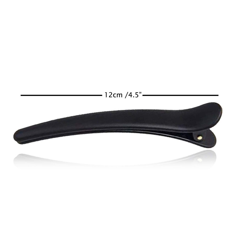 AKH® Pack of 12 Sectioning Clips | Black Plastic Hair