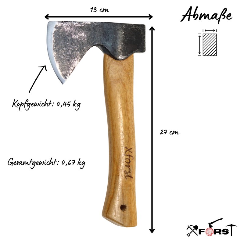 Xforst Viking Axe Hatchet Trekking Hatchet Hand Hatchet X-AG1Black, Handle