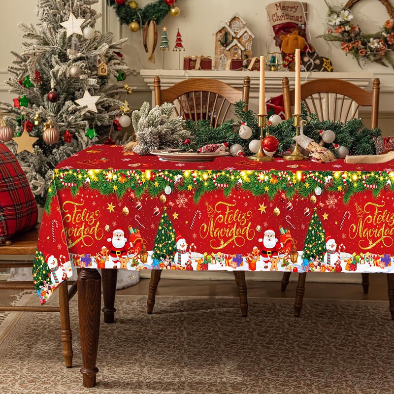 1 Pcs Christmas Tablecloth Christmas Table Cloth ， Xmas Table