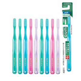 GUM #211 Dental Brush, Set of 10, Compact Head, Firm