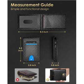 Carbon Fiber RFID Blocking Wallet for Men Slim Minimalist Card Holder Anti Theft Business Card Case