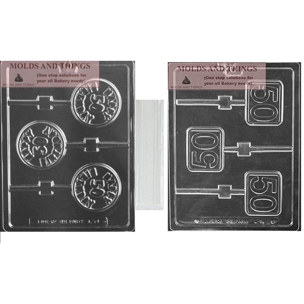 Number 50th Square Lolly Chocolate Candy Mold 50th Anniversary candy